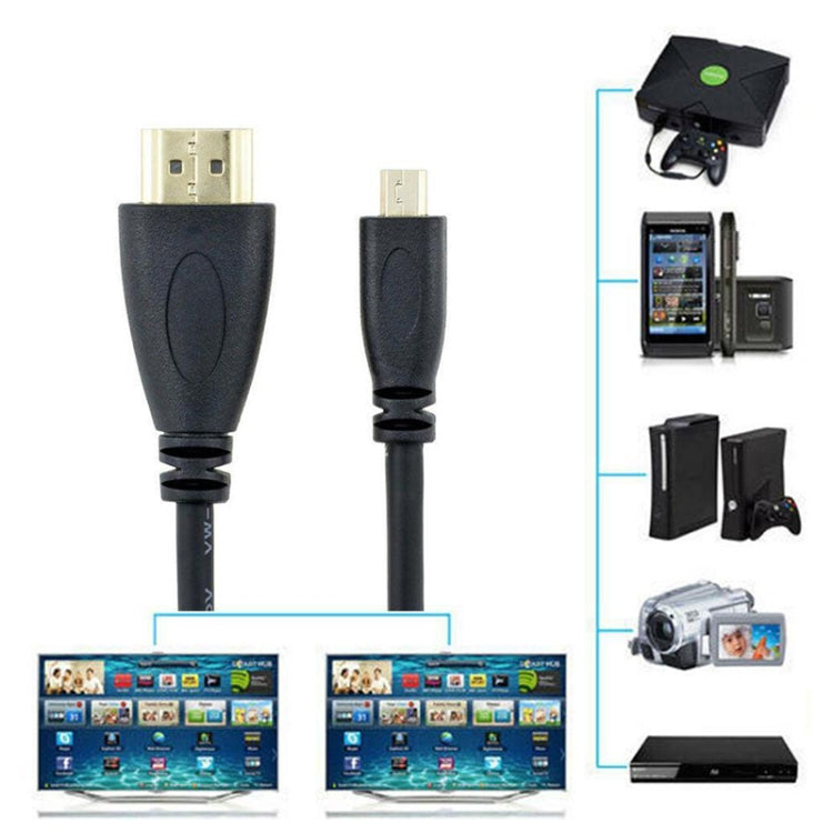 1.4 Version, Gold Plated Micro HDMI Male to HDMI Male Coiled Cable, Support 3D / Ethernet, Length: 60cm (can be extended up to 2m) - Cable by buy2fix | Online Shopping UK | buy2fix