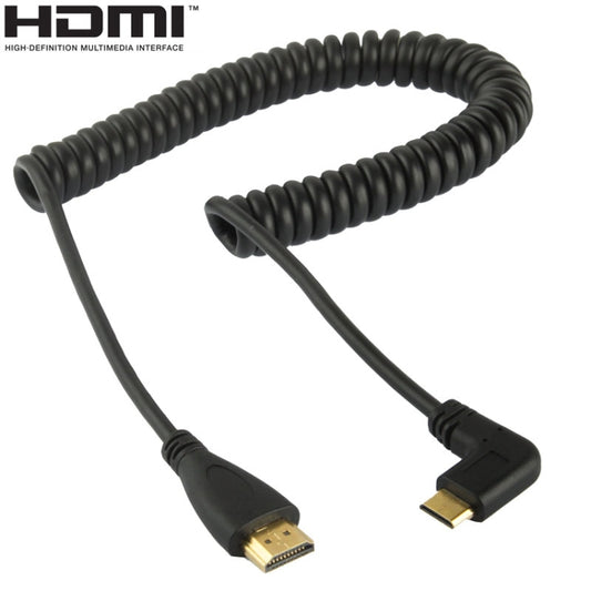 1.4 Version Gold Plated Mini HDMI Male to HDMI Male Coiled Cable, Support 3D / Ethernet, Length: 0.6m-2m - Cable by buy2fix | Online Shopping UK | buy2fix