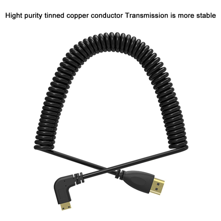 1.4 Version Gold Plated Mini HDMI Male to HDMI Male Coiled Cable, Support 3D / Ethernet, Length: 0.6m-2m - Cable by buy2fix | Online Shopping UK | buy2fix