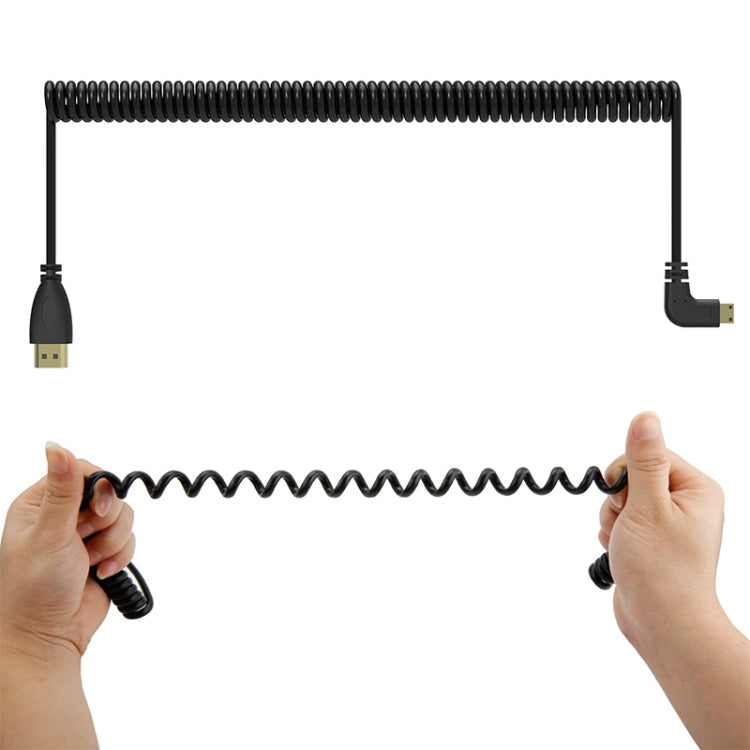 1.4 Version Gold Plated Mini HDMI Male to HDMI Male Coiled Cable, Support 3D / Ethernet, Length: 0.6m-2m - Cable by buy2fix | Online Shopping UK | buy2fix