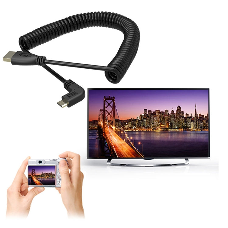 1.4 Version Gold Plated Mini HDMI Male to HDMI Male Coiled Cable, Support 3D / Ethernet, Length: 0.6m-2m - Cable by buy2fix | Online Shopping UK | buy2fix