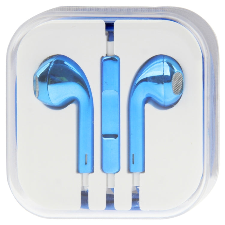 3.5mm Stereo Electroplating Wire Control Earphone for Android Phones / PC / MP3 Player / Laptops(Blue) - In Ear Wired Earphone by buy2fix | Online Shopping UK | buy2fix