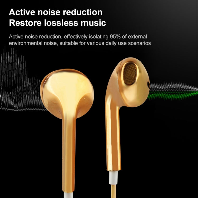 3.5mm Stereo Electroplating Wire Control Earphone for Android Phones / PC / MP3 Player / Laptops(Blue) - In Ear Wired Earphone by buy2fix | Online Shopping UK | buy2fix