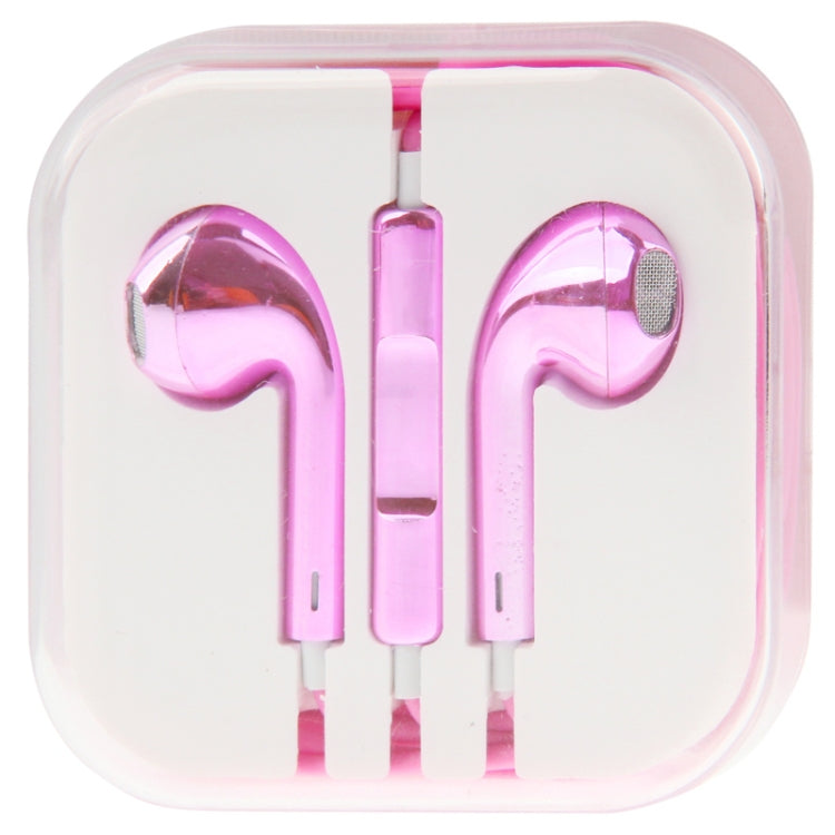 3.5mm Stereo Electroplating Wire Control Earphone for Android Phones / PC / MP3 Player / Laptops(Pink) - In Ear Wired Earphone by buy2fix | Online Shopping UK | buy2fix