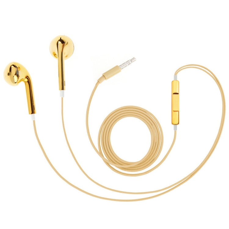 3.5mm Stereo Electroplating Wire Control Earphone for Android Phones / PC / MP3 Player / Laptops(Yellow) - In Ear Wired Earphone by buy2fix | Online Shopping UK | buy2fix