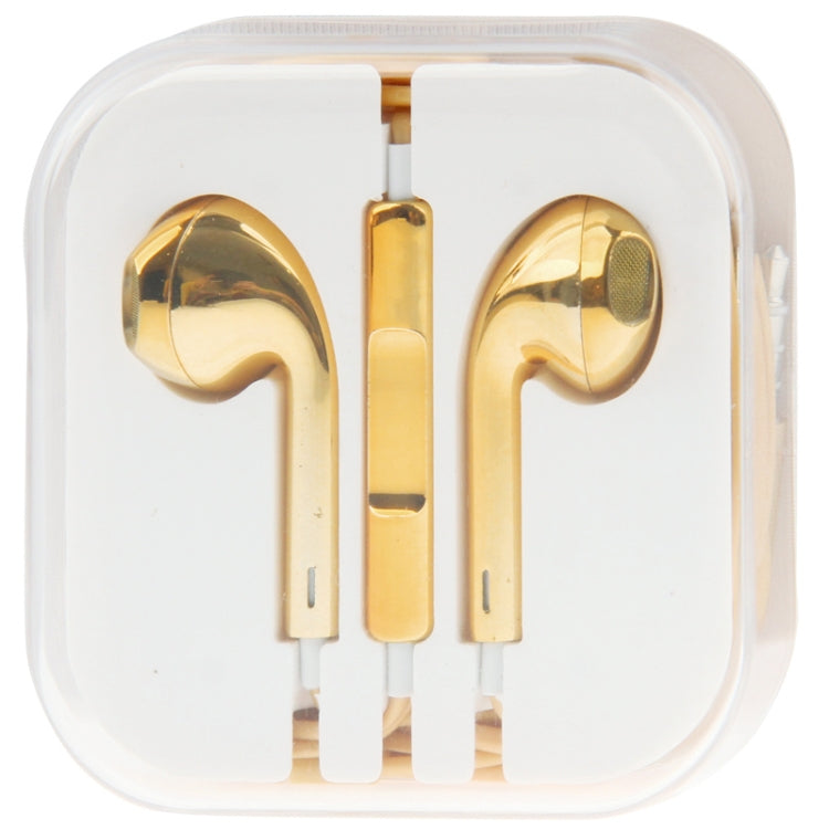 3.5mm Stereo Electroplating Wire Control Earphone for Android Phones / PC / MP3 Player / Laptops(Yellow) - In Ear Wired Earphone by buy2fix | Online Shopping UK | buy2fix