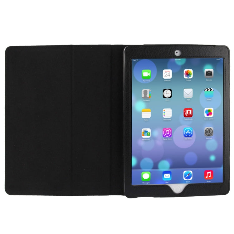 Litchi Texture Flip Leather Case with Holder & Sleep / Wake-up Function for iPad Air(Black) - by buy2fix | Online Shopping UK | buy2fix