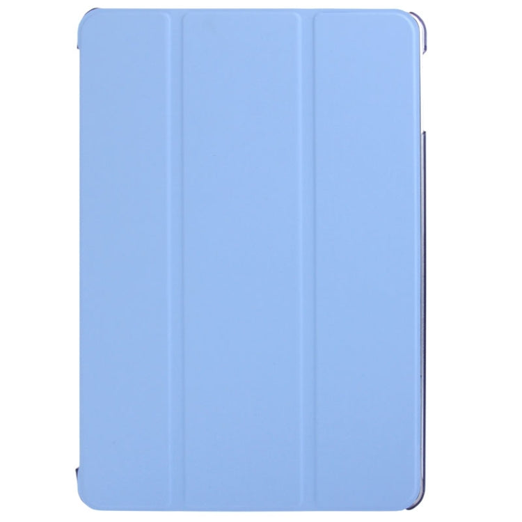 3-folding Leather Cover Frosted Plastic Case with Holder & Sleep / Wake-up Function for iPad Air (Blue) - by buy2fix | Online Shopping UK | buy2fix