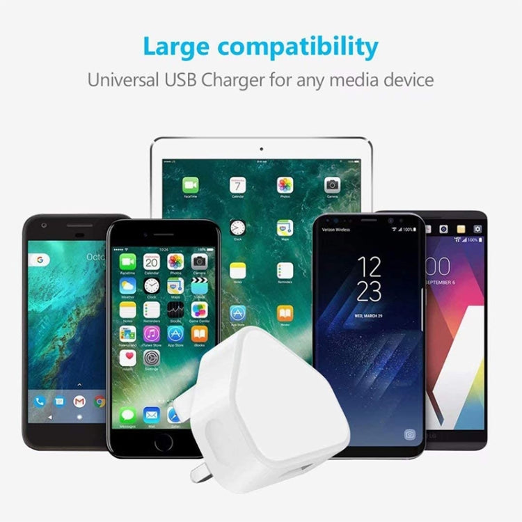 5V / 1A (UK Plug) USB Charger Adapter For iPhone, Galaxy, Huawei, Xiaomi, LG, HTC and Other Smart Phones, Rechargeable Devices(White) - USB Charger by buy2fix | Online Shopping UK | buy2fix