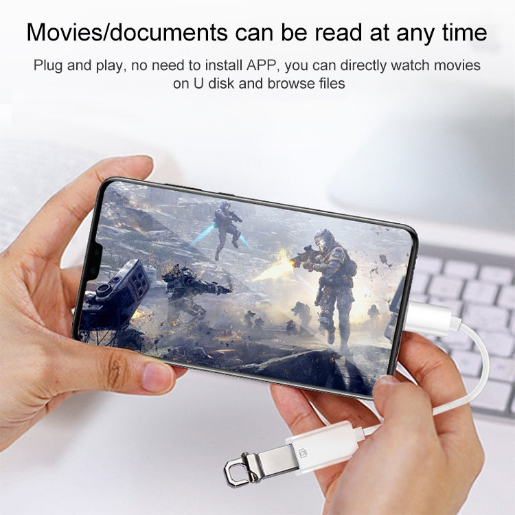 USB OTG Connection Kit (10cm)(White) - Converter & Adapter by buy2fix | Online Shopping UK | buy2fix