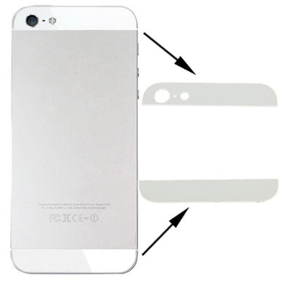 OEM Version Back Cover Top & Bottom Glass Lens for iPhone 5(White) - iPhone 5 Parts by buy2fix | Online Shopping UK | buy2fix