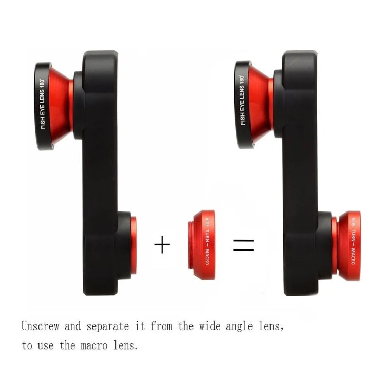 Detachable Wide and Macro Lens + 180 Degree Fish Eye Wide Angle Lens, for iPhone 5 - Combination Lens by buy2fix | Online Shopping UK | buy2fix