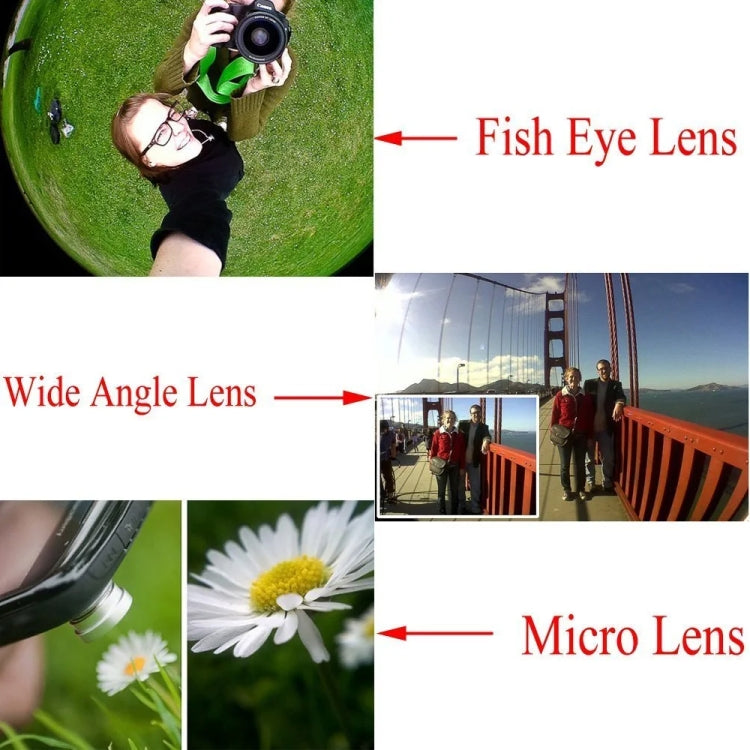 Detachable Wide and Macro Lens + 180 Degree Fish Eye Wide Angle Lens, for iPhone 5 - Combination Lens by buy2fix | Online Shopping UK | buy2fix