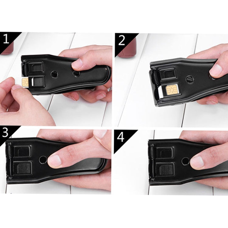 Dual Nano Sim Cutter for iPhone / Samsung / Huawei / Xiaomi (With Nano SIM to Micro SIM Card Adapter + Nano SIM to Standard SIM Card Adapter + Micro SIM to Standard SIM Card Adapter + Sim Card Tray Holder Eject Pin Key Tool)(Black) - SIM Card Tool by buy2fix | Online Shopping UK | buy2fix