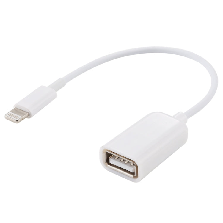 USB Female to 8pin Male OTG Adapter Cable, Support iOS 10.2 and Below, Length: 18cm(White) - Apple Accessories by buy2fix | Online Shopping UK | buy2fix