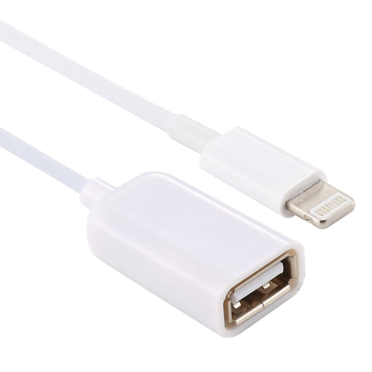 USB Female to 8pin Male OTG Adapter Cable, Support iOS 10.2 and Below, Length: 18cm(White) - Apple Accessories by buy2fix | Online Shopping UK | buy2fix