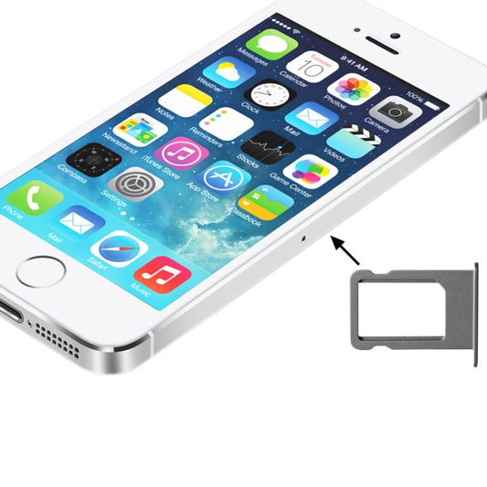 Original SIM Card Tray Holder for iPhone 5S(Silver) by buy2fix