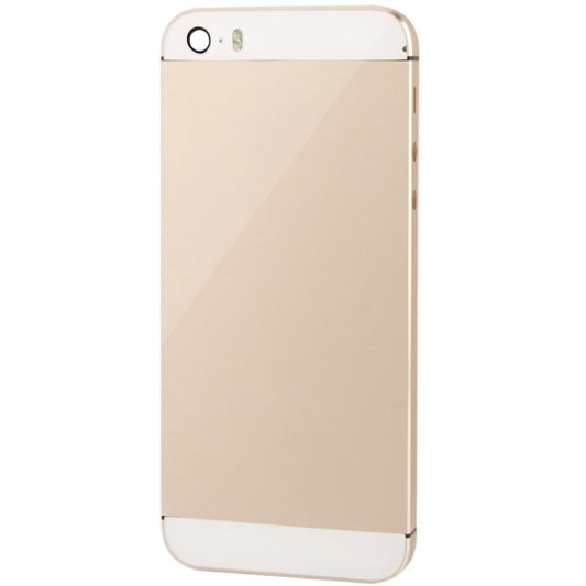 Full Housing Alloy Back Cover with Mute Button + Power Button + Volume Button + Nano SIM Card Tray for iPhone 5S (Light Gold) - iPhone 5 Parts by buy2fix | Online Shopping UK | buy2fix