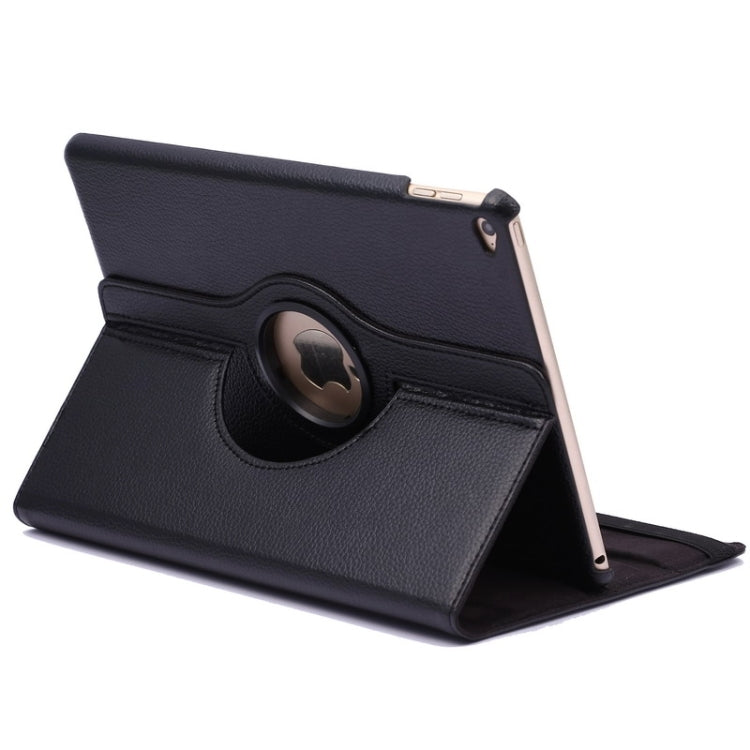 360 Degree Rotation Litchi Texture Flip Leather Case with 2 Gears Holder for iPad Air 2(Black) - More iPad Cases by buy2fix | Online Shopping UK | buy2fix