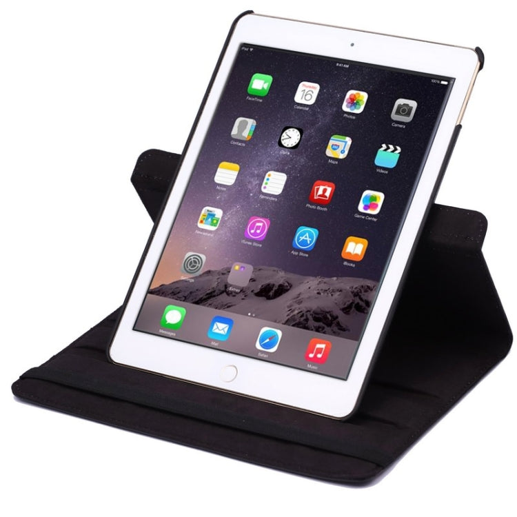 360 Degree Rotation Litchi Texture Flip Leather Case with 2 Gears Holder for iPad Air 2(Black) - More iPad Cases by buy2fix | Online Shopping UK | buy2fix