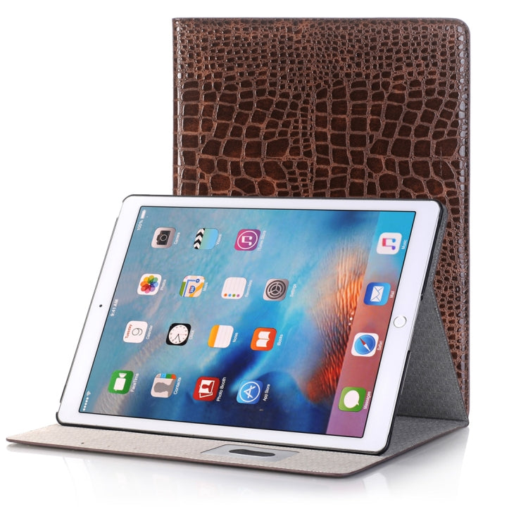 Crocodile Texture Horizontal Flip Leather Case with Holder & Card Slots & Wallet for iPad Air 2(Brown) - More iPad Cases by buy2fix | Online Shopping UK | buy2fix