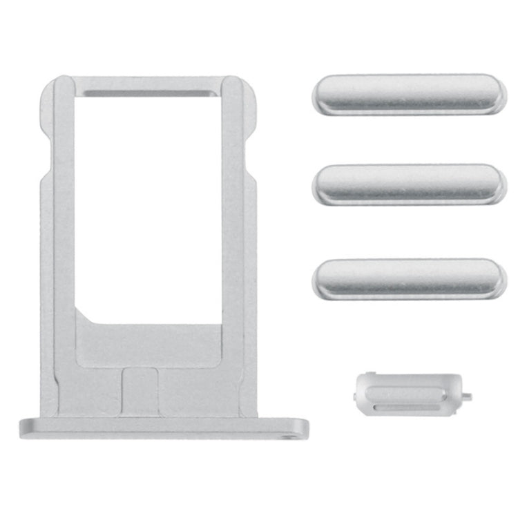 Card Tray & Volume Control Key & Screen Lock Key & Mute Switch Vibrator Key Kit for iPhone 6(Silver) by buy2fix