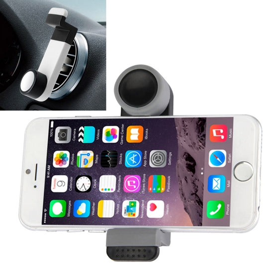 Portable Air Vent Car Mount Holder, For iPhone, Galaxy, Sony, Lenovo, HTC, Huawei, and other Smartphones (Black + Grey) by buy2fix