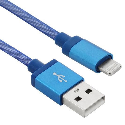 Net Style Metal Head 8 Pin to USB Data / Charger Cable, Cable Length: 1m(Blue) by buy2fix