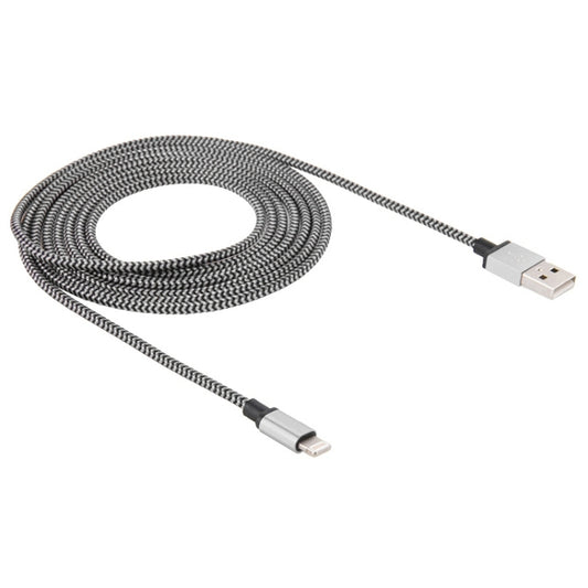 2m Woven Style 8 Pin to USB Sync Data / Charging Cable(Silver) by buy2fix