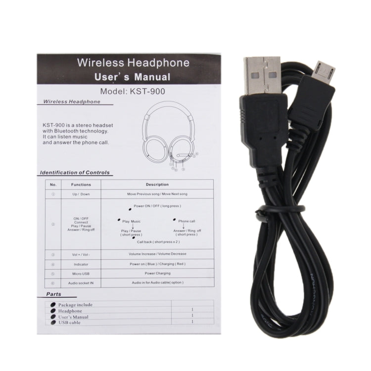 KST-900 Bluetooth Stereo Headset, For iPad, iPhone, Galaxy, Huawei, Xiaomi, LG, HTC and Other Smart Phones - Headset & Headphone by buy2fix | Online Shopping UK | buy2fix
