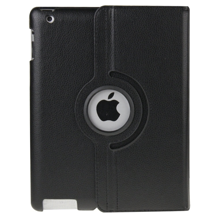 360 Degree Rotatable Leather Case with Sleep / Wake-up Function & Holder for New iPad (iPad 3)(Black) - iPad 4 & 3 & 2 Cases by buy2fix | Online Shopping UK | buy2fix