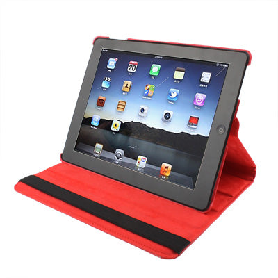 360 Degree Rotatable PU Leather Case with Sleep / Wake-up Function & Holder for New iPad (iPad 3) / iPad 2, Red(Red) - iPad 4 & 3 & 2 Cases by buy2fix | Online Shopping UK | buy2fix
