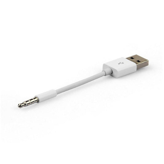 JW-SM1 USB to 3.5mm Jack Data Sync & Charge Cable for iPod shuffle 1st /2nd /3rd /4th /5th /6th Generation, Length: 10cm(White) - Apple Accessories by buy2fix | Online Shopping UK | buy2fix