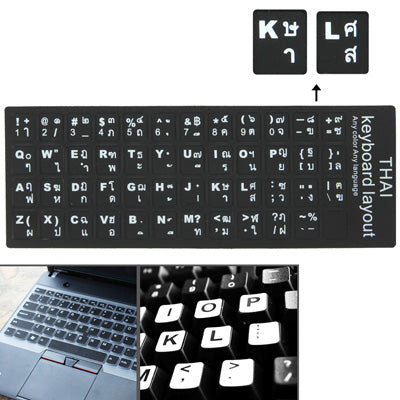 Thai Learning Keyboard Layout Sticker for Laptop / Desktop Computer Keyboard(Black) - Silicone / Sticker by buy2fix | Online Shopping UK | buy2fix