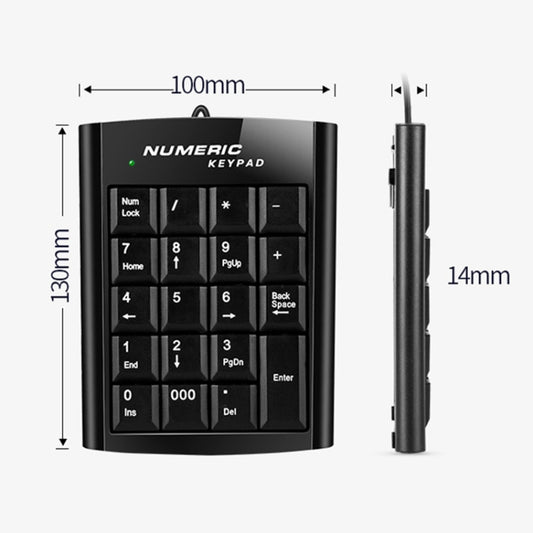 Mini USB Numeric keyboard with 19 keys(Black) by buy2fix