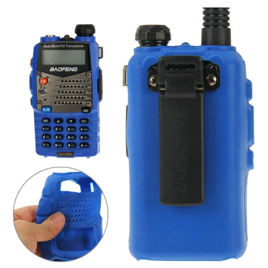 Pure Color Silicone Case for UV-5R Series Walkie Talkies(Blue) - Cases by buy2fix | Online Shopping UK | buy2fix