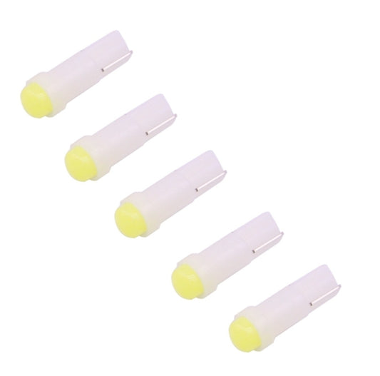 5 PCS T5 0.5W 20LM White Light 1 LED COB LED Instrument Light Bulb Dashboard Light for Vehicles, DC 12V(White) by buy2fix