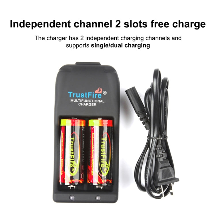 TR-006 Multi-function Battery Charger for 16340 / 18650 / 25500 / 26650 / 26700(Black) by buy2fix