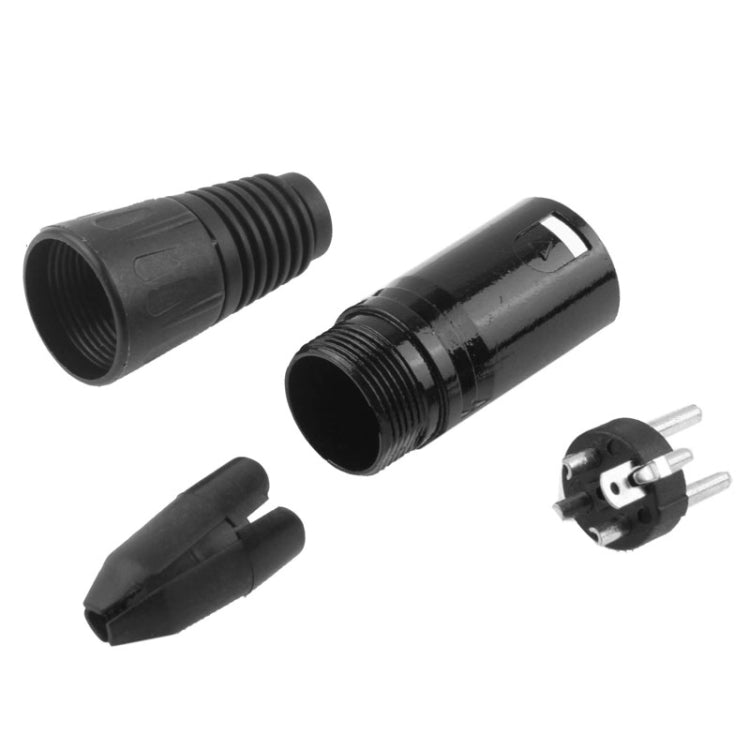 3 Pin XLR Male Plug Microphone Connector Adapter(Black) by buy2fix