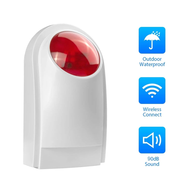 Outdoor Wired Siren with Blue Flashlight (PA-100), Can be used 12V as a Backup Battery (not include)(White) - Infrared Detector by buy2fix | Online Shopping UK | buy2fix