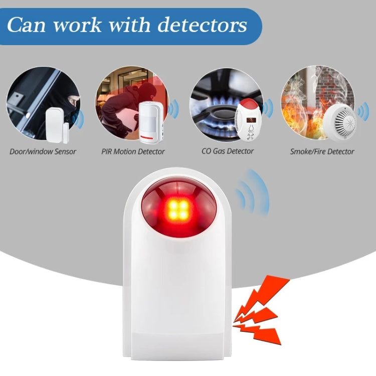 Outdoor Wired Siren with Blue Flashlight (PA-100), Can be used 12V as a Backup Battery (not include)(White) - Infrared Detector by buy2fix | Online Shopping UK | buy2fix