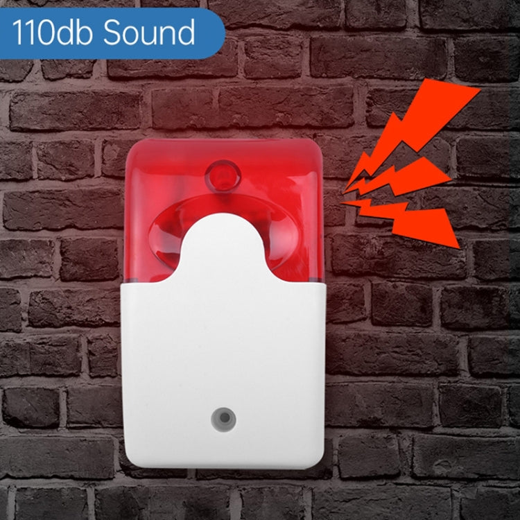 Mini Wired Red Strobe Siren for Burglar Security Alarm(White) - Infrared Detector by buy2fix | Online Shopping UK | buy2fix