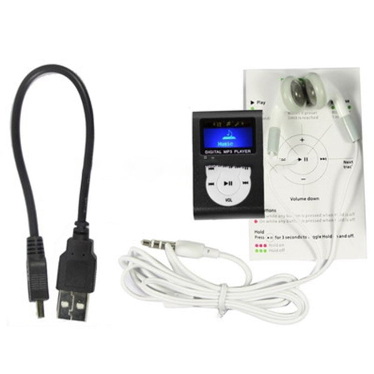 TF / Micro SD Card Slot MP3 Player with LCD Screen, Metal Clip(Black) - MP3 Player by buy2fix | Online Shopping UK | buy2fix