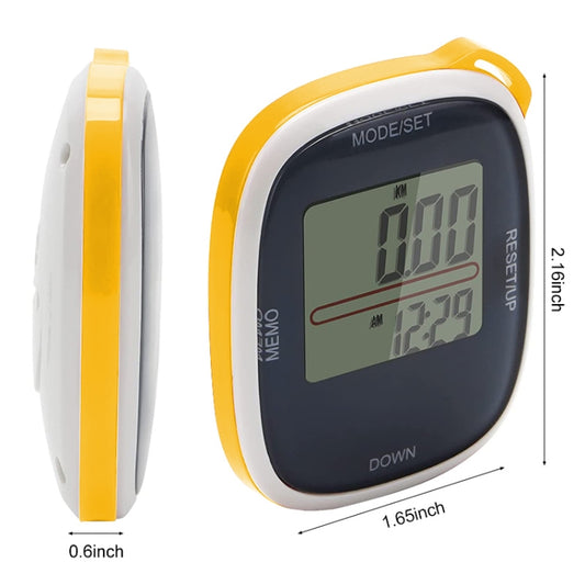 3D All Dimensional Multifunction Digital Electronic Pedometer Step Counter(Yellow) - Pedometer by buy2fix | Online Shopping UK | buy2fix