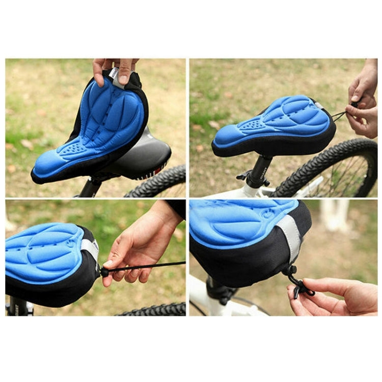 3D Silicone Lycra Nylon & Gel Pad Bicycle Seat Saddle Cover, Soft Cushion Fits for Kinds of Bikes(Blue) - Bicycle Saddle by buy2fix | Online Shopping UK | buy2fix