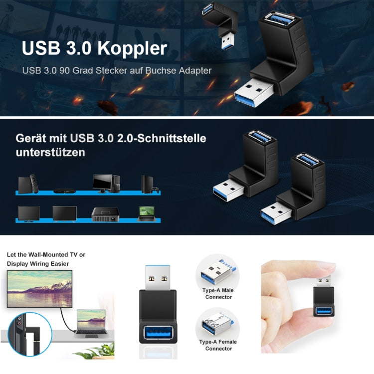 USB 3.0 AM to USB 3.0 AF Adapter(Black) by buy2fix