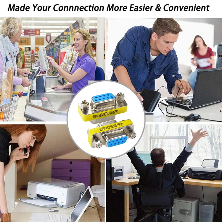 Serial RS232 DB9 9 Pin Female to Female Adapter Converter(Blue) - RS485 / RS232 Series by buy2fix | Online Shopping UK | buy2fix