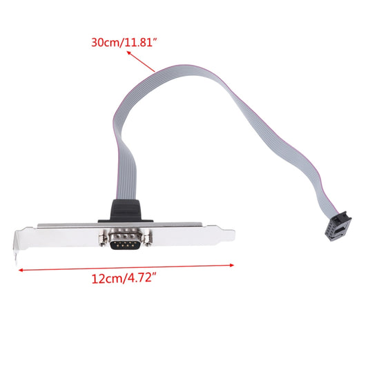 DB9 9pin Com Port host case Cable / RS232 port plate cable, Length: 36cm(Grey) by buy2fix