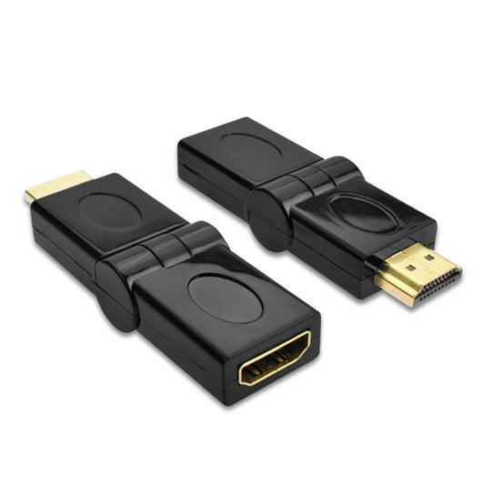 HDMI 19 Pin Male to HDMI 19Pin Female SWIVEL (180 Degree) Adaptor (Gold Plated)(Black) by buy2fix