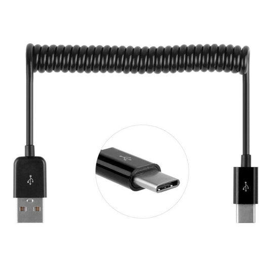 USB 2.0 to USB 3.0 Type C Retractable Charging / Data Cable(Black) by buy2fix